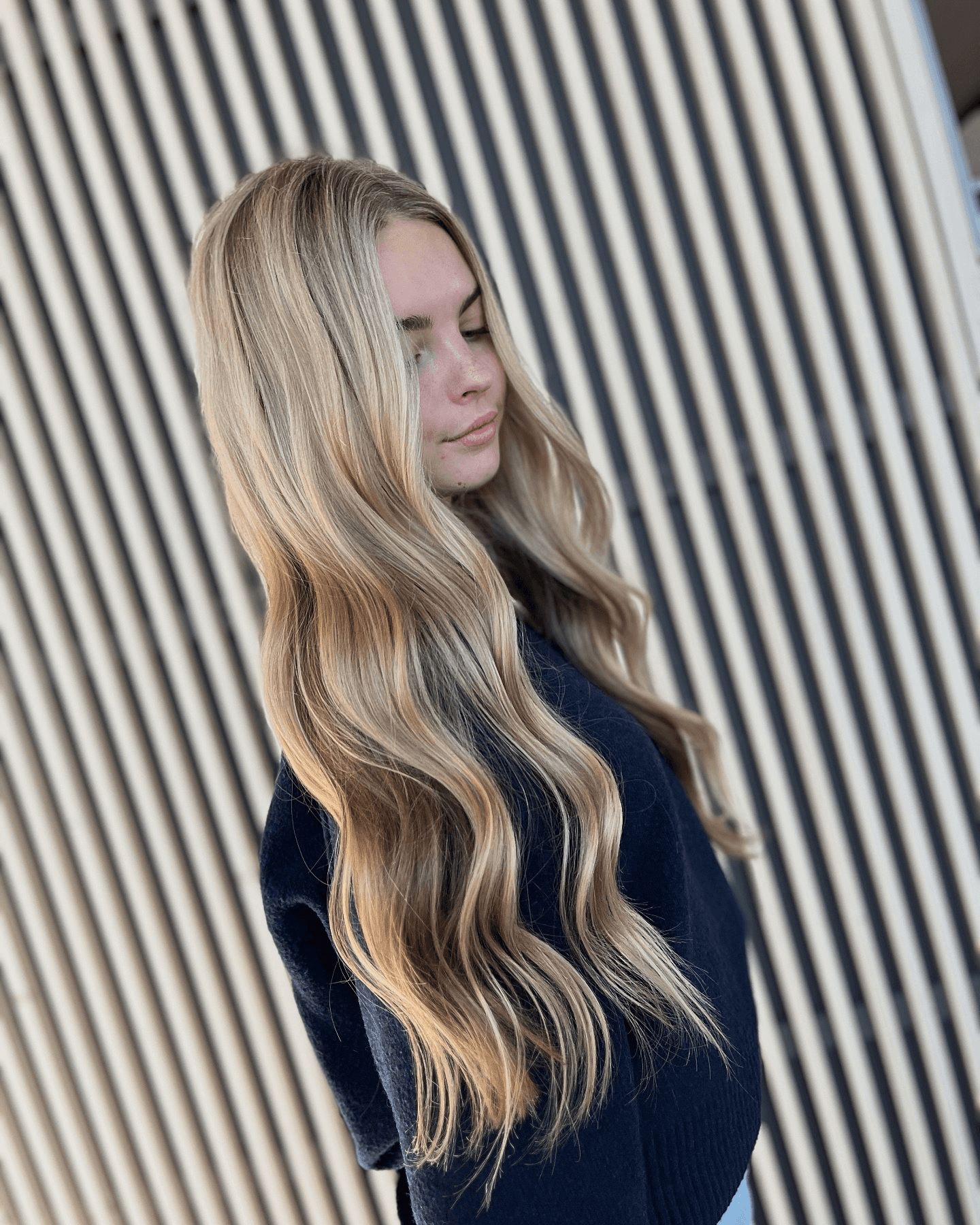 Loomulik balayage pikkadel juustel